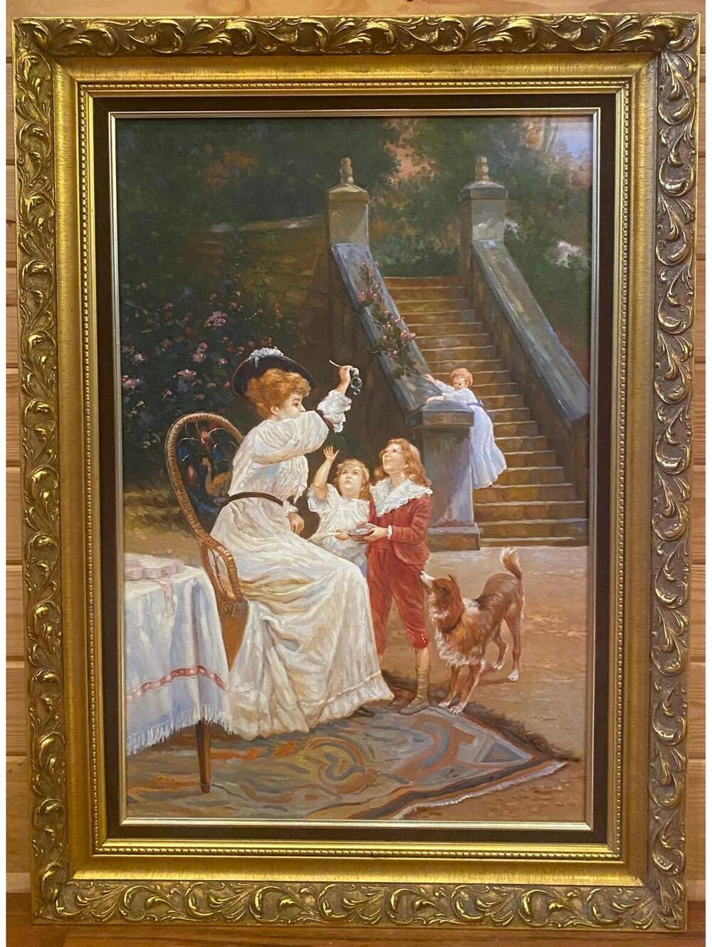594 - Signed Oil on Canvas – Reproduction After Frederick Morgan (“Bubbles”)